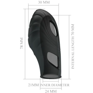 PRETTY LOVE - VIBRATORE DA DITA IN SILICONE LICH NERO